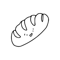 happy bread character outline