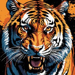tiger head vector art for graphic design purposes