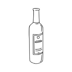 simple wine bottle line art