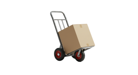 Isolated Hand Truck with Box