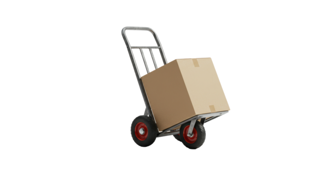 Isolated Hand Truck with Box
