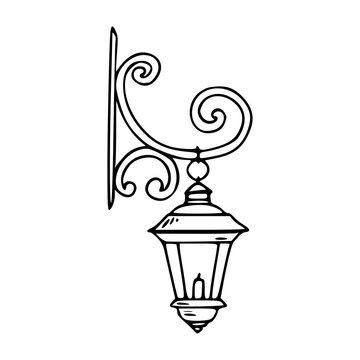 recommend clip art: ornamental street lamp vector