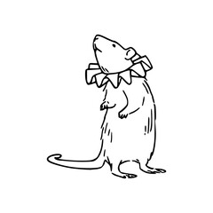ruffled collar rat vector