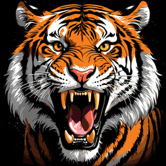 tiger head vector art for graphic design purposes