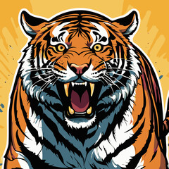 Fototapeta premium tiger head vector art for graphic design purposes