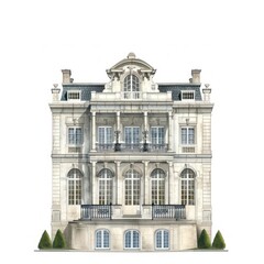 Fototapeta premium Elegant classical mansion illustration