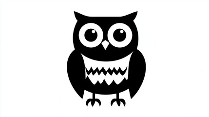 Fototapeta premium Adorable Black and White Owl Illustration