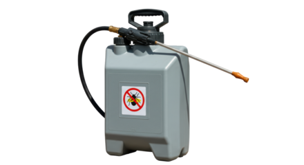 Isolated Garden Pressure Sprayer with Insecticide Label