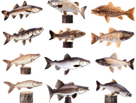 Realistic Fish Isolated On Transparent Background Digital Illustration Photo