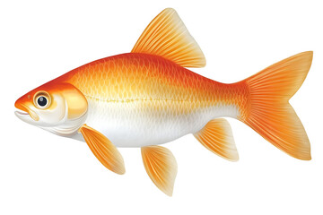 Realistic Goldfish Illustration With Transparent Background And Orange Color