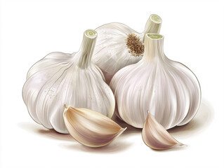 garlic isolated on white background