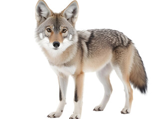 Fototapeta premium Realistic Photo Of Coyote Standing Isolated On Transparent Background