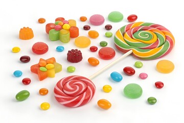 Colorful Gummy Bears - Isolated Product Shot on White Background