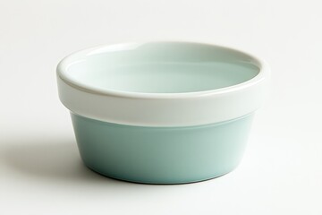 A small round ceramic bowl displayed against a plain background