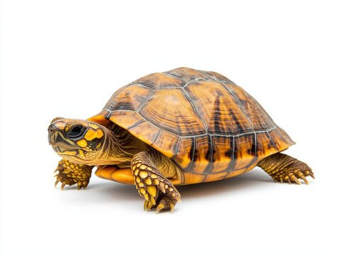 A vibrant tortoise showcasing intricate patterns and colors on its shell.