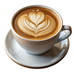 Artistic Latte: A close-up shot of a perfectly crafted latte, the rich coffee canvas showcasing intricate art