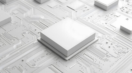 White CPU on Circuit Board