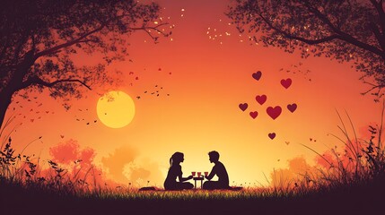 Couple enjoying a simple picnic together for a heartfelt Valentine Day celebration