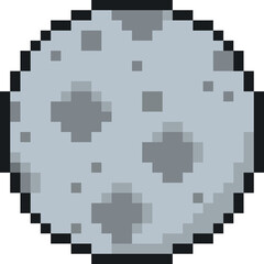 Pixel moon. Moon icon. 8 bit moon