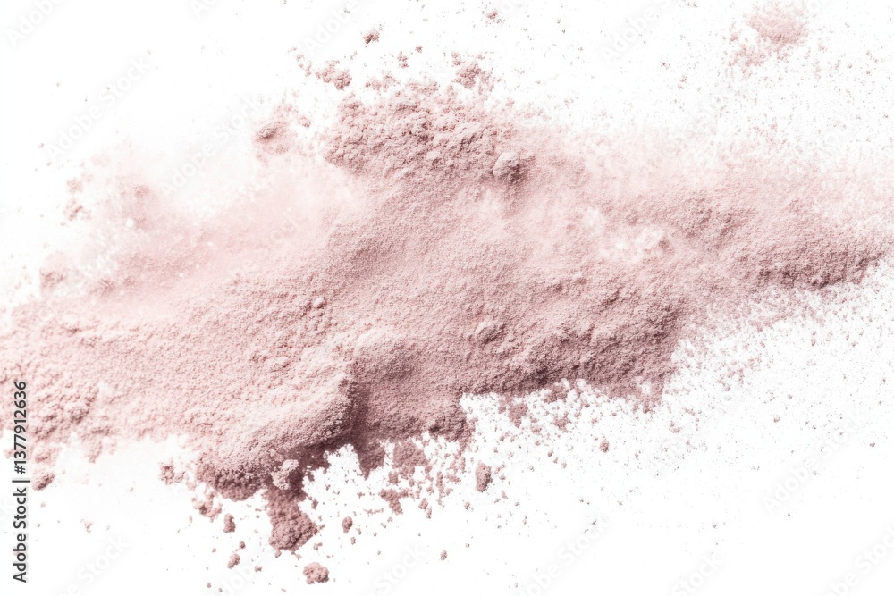 Aufkleber fine pink powder scattered across a white surface shows texture and color nuances under soft lightin