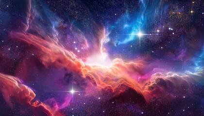 Fototapeta premium abstract colorful cosmos nebula star stars background bg wallpaper art