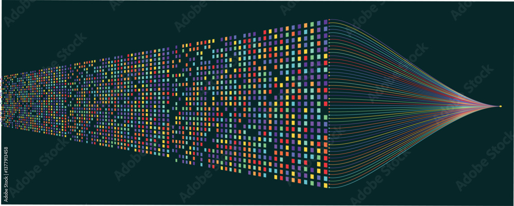 Leinwandbilder neural network and data science technology background