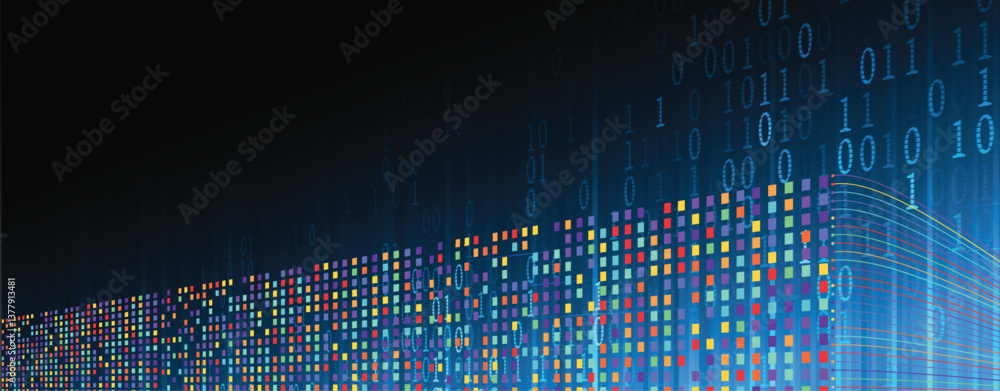 Leinwandbilder neural network and data science technology background