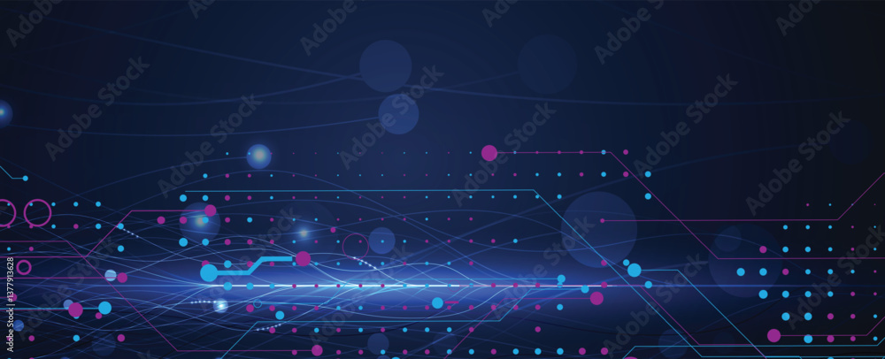 Leinwandbilder neural network and data science technology background
