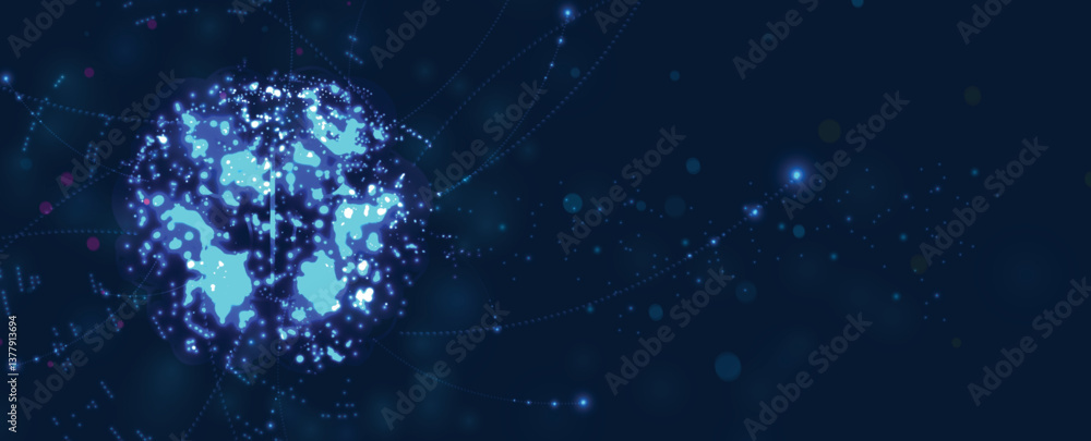 Leinwandbilder neural network and data science technology background