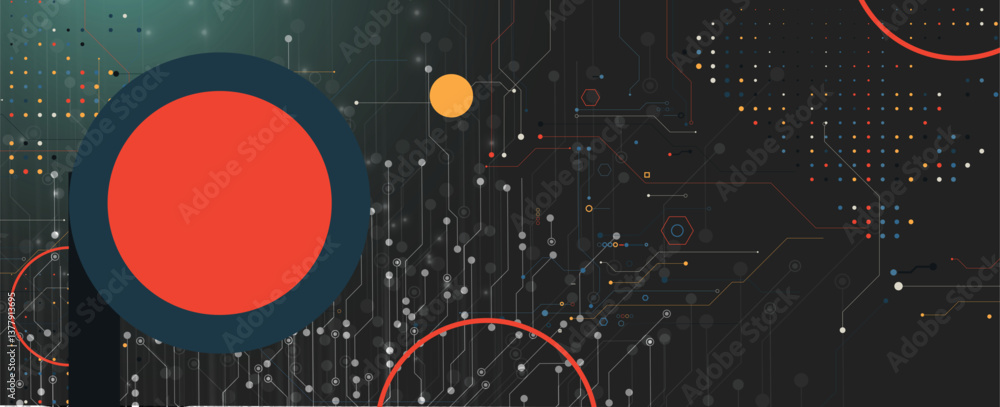 Leinwandbilder Neural network and data science technology background