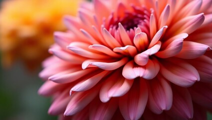 Macro photography of flower texture, high detail, natural colors, for use in design projects and websites. Garden flowers. Pink flowers. Yellow flowers