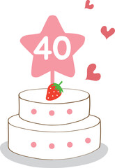 숫자40 케이크