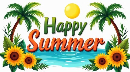 Obraz premium the essence of summer joy, perfect for sending warm wishes and celebrating the season