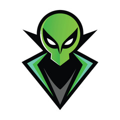 vector illustration of a skull with green leaves