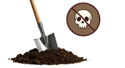 Isolated No Digging Sign with Shovel Ground Prohibition