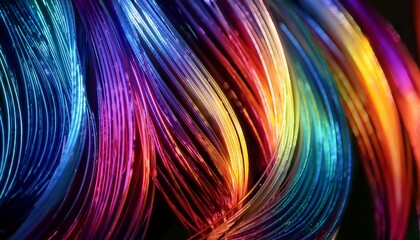 glowing strands intertwining in a cascade of vibrant colors