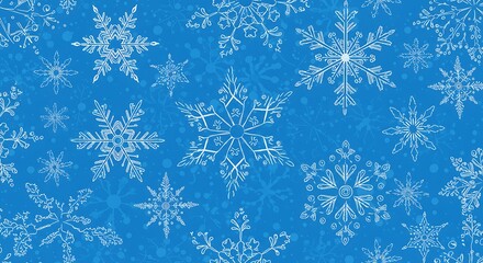 Winter Wonderland Delicate Snowflakes Blue Hues AI Generated