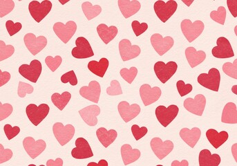 Watercolor Hearts Pattern