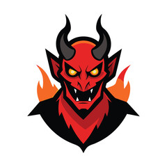 devil head with flames