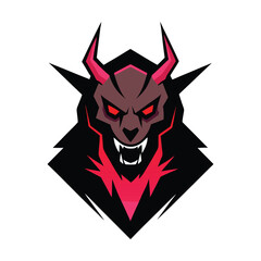vector illustration of a red and black devil