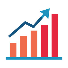 business graph on white background