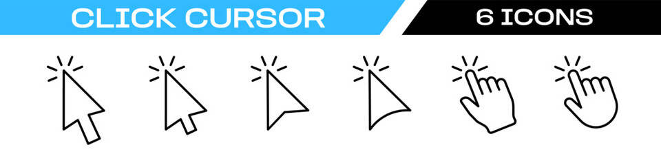 Obraz premium click cursor. cursor icon set
