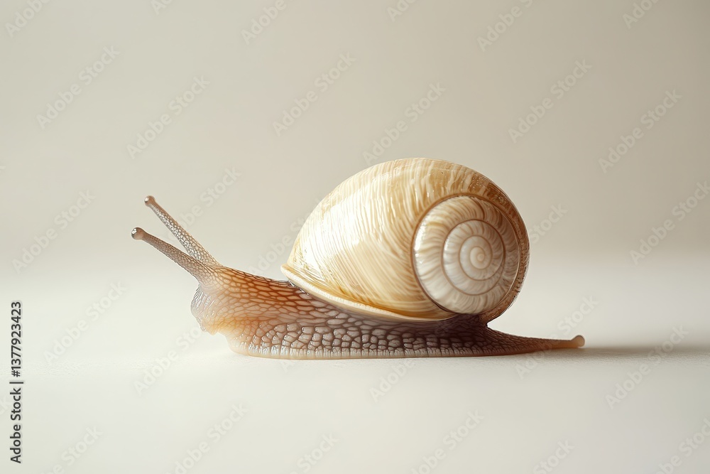 Poster a detailed image featuring a close up view of a snail