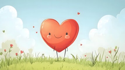 Cute Valentine card with a playful heart and a sweet message to make someone day