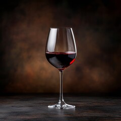 Naklejka premium Elegant Wine Glass with Red Wine, Dark Background, Perfect for Events