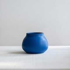 A Blue Jar on the Table with Isolated Background, Perfect for Home Decor, Storage Solutions, and Elegant Interior Design.