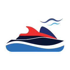 yacht icon on white background