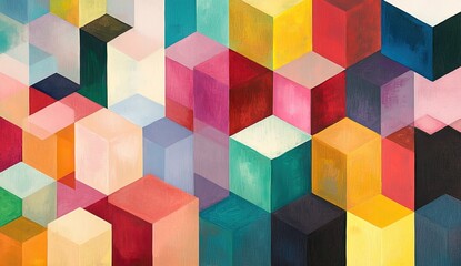 Obraz premium Colorful Abstract Cubist Design