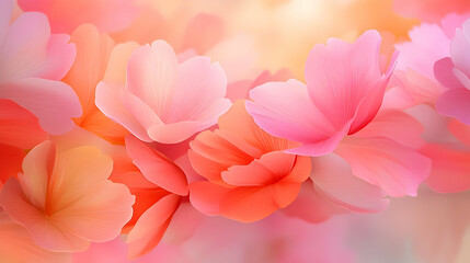 Fototapeta premium Dynamic Burst of Cherry Blossom Petals in Soft Color Harmony
