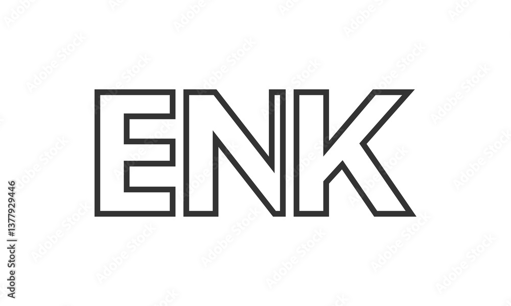 Fototapete enk logo design template with strong and modern bold text. initial based vector logotype featuring s